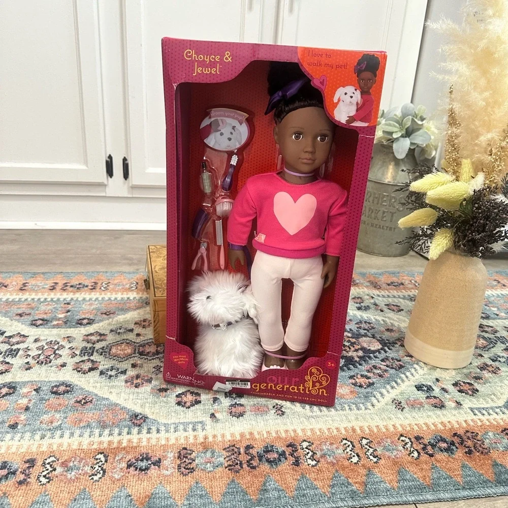 New Our Generation Choyce & Jewel 18-inch Doll, Maltese Puppy Dog & Accessories